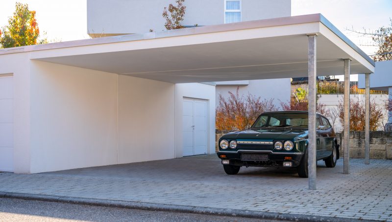 Beton carport mit großraumgarage