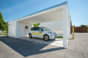 Installation Elektromobilität bei Carport, Garage, beton fertiggarage