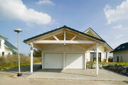 Beton Fertiggarage Doppelgarage mit Carport und Satteldach